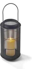 img 3 attached to 🏞️ Waterproof Black Lantern with Flameless Candle - 12 Inch, Realistic Pillar Candle, Rustic Fall Centerpiece or Decorative Patio Lighting – Ideal for Outdoor Decor – Batteries Included