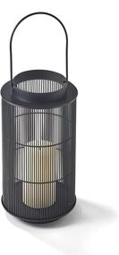 img 2 attached to 🏞️ Waterproof Black Lantern with Flameless Candle - 12 Inch, Realistic Pillar Candle, Rustic Fall Centerpiece or Decorative Patio Lighting – Ideal for Outdoor Decor – Batteries Included