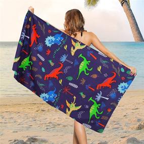 img 4 attached to Microfiber Dinosaur Colorful Oversized Absorbent