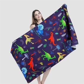 img 2 attached to Microfiber Dinosaur Colorful Oversized Absorbent