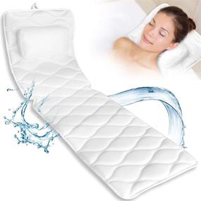 img 4 attached to 🛀 Luxury Bath Pillow Full Body Support with 17 Suction Cups - Uclet Spa Pillow for Ultimate Tub Comfort