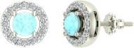 💎 14k gold natural sky blue aquamarine diamond earrings for women/girls logo