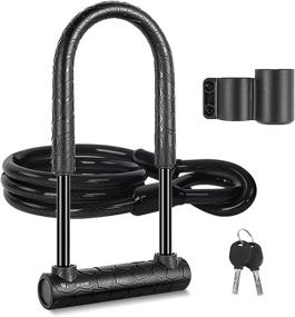 img 4 attached to High Security Bike U Lock with Mount, Heavy Duty Combination - 14mm Lock for Road, Mountain, Electric, Folding Bicycles - Includes 4ft Flex Bike Cable for Added Protection