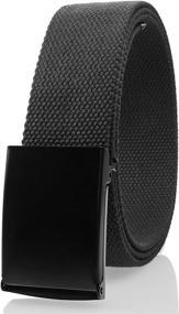 img 3 attached to 👖 Gelante Canvas Buckle Adjustable Belt 2053 - Black