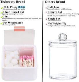 img 1 attached to 🛁 Tecbeauty 2 Slot Cotton Swab Ball Qtip Holder: Bathroom Home Storage Organizer