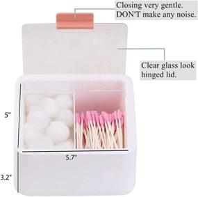 img 2 attached to 🛁 Tecbeauty 2 Slot Cotton Swab Ball Qtip Holder: Bathroom Home Storage Organizer