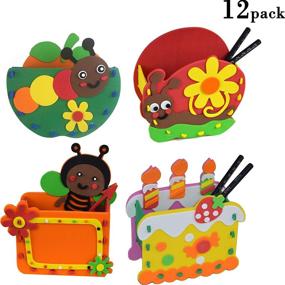img 4 attached to 🖌️ 12 Pack of Creativity Art and Craft Kits for kids with 3D Features
