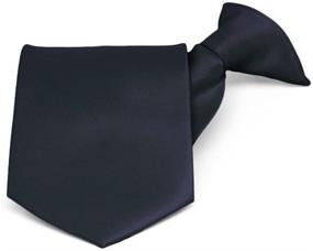 img 1 attached to TieMart Black Solid Zipper Length Men's Accessories for Ties, Cummerbunds & Pocket Squares