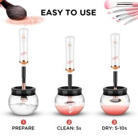 img 1 attached to 🧼 Skinstagrammer Makeup Brush Cleaner - Professional Electric Make Up Washer and Dryer Brushes Spinner - Silicone Collar Set - Cleaning Kit For Face Beauty and Skin Care - Wash and Dry