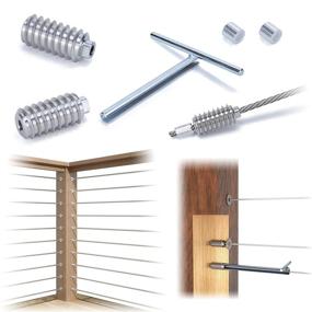 img 4 attached to 🔧 Muzata 40Pack 1/8" Invisible Cable Railing Kit: Swage Lag Screws, Tensioner, Stainless Steel, Wood Posts - Perfect CableGenie System for a Hidden CR73 Solution with Socket Wrench CT16 - Includes 20 Cable Lines, CV1 CG1