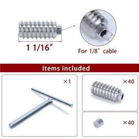 img 3 attached to 🔧 Muzata 40Pack 1/8" Invisible Cable Railing Kit: Swage Lag Screws, Tensioner, Stainless Steel, Wood Posts - Perfect CableGenie System for a Hidden CR73 Solution with Socket Wrench CT16 - Includes 20 Cable Lines, CV1 CG1