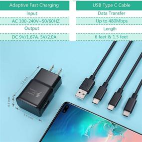 img 1 attached to 🔌 Adaptive Fast Charging Block with 3 Pack Type C Charging Cable: Eversame Fast Charger for Samsung Galaxy & LG