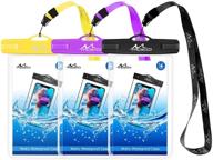 📱 moko waterproof phone pouch [3 pack], underwater phone case dry bag with lanyard for iphone 13/13 pro max/iphone 12/12 pro max/11 pro max, x/xr/xs max, 8/7, galaxy s21/s10/s9, note 10/9/8 logo