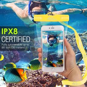 img 3 attached to 📱 MoKo Waterproof Phone Pouch [3 Pack], Underwater Phone Case Dry Bag with Lanyard for iPhone 13/13 Pro Max/iPhone 12/12 Pro Max/11 Pro Max, X/Xr/Xs Max, 8/7, Galaxy S21/S10/S9, Note 10/9/8