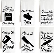 🍽️ farm flour sack kitchen tea towel - six pack set of funny joke kitchen utensils логотип