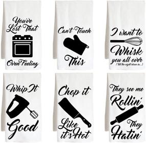 img 1 attached to 🍽️ Farm Flour Sack Kitchen Tea Towel - Six Pack Set of Funny Joke Kitchen Utensils