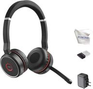 🎧 jabra evolve 75 wireless headset bundle, power adapter, usb dongle 7599-832-109-b, pc, mac, dragon compatible, softphone & mobile device compatible, microsoft certified, skype, cisco, avaya logo