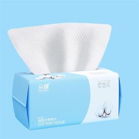 img 4 attached to 🧻 Cotton Facial Dry Wipes - 100 Count, Deep Cleansing Disposable Face Towel Cotton Tissue, Multi-Purpose for Skincare, Makeup Removal, Face Cleansing and Facial Wipes