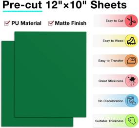 img 2 attached to Green HTV Heat Transfer Vinyl Bundle: 13 Pack 12&#34