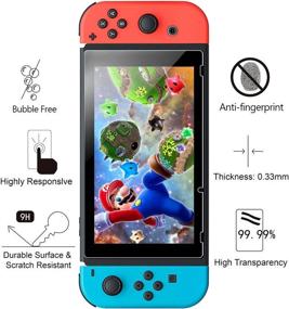 img 2 attached to 🎮 HEYSTOP Nintendo Switch Case Dockable Cover - Clear Protective Case for Nintendo Switch & Joy-Con Controller with Tempered Glass Screen Protector and Thumb Stick Caps (Black)