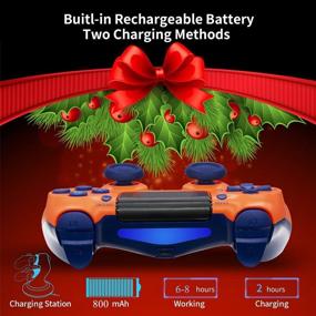 img 3 attached to 🎮 2021 New Wiv77 Wireless Controller for PS4 - Orange, Gamepad and Joystick, Compatible with Playstation 4 - Ideal Gift for Kids