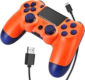 img 4 attached to 🎮 2021 New Wiv77 Wireless Controller for PS4 - Orange, Gamepad and Joystick, Compatible with Playstation 4 - Ideal Gift for Kids