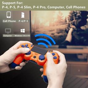 img 1 attached to 🎮 2021 New Wiv77 Wireless Controller for PS4 - Orange, Gamepad and Joystick, Compatible with Playstation 4 - Ideal Gift for Kids