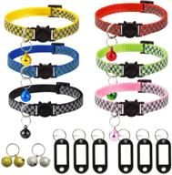 🐱 discover tcboying breakaway cat collar set - reflective, with bell & id tag - ideal size pet collars for kitten cats or small dogs (6pcs) logo