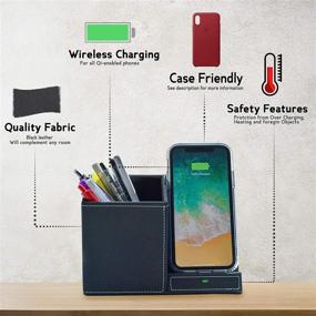 img 3 attached to Brilliest Fast Wireless Charger and Desk Organizer Black - iPhone 11/11 Pro/Max/XSMax/8+ - Galaxy S20/S20+/Note10&9 - Multi-Device Charging Dock