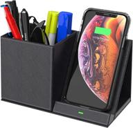 brilliest fast wireless charger and desk organizer black - iphone 11/11 pro/max/xsmax/8+ - galaxy s20/s20+/note10&9 - multi-device charging dock logo