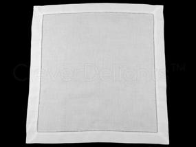 img 1 attached to CleverDelights White Hemstitch Dinner Napkins