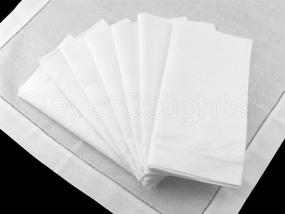 img 2 attached to CleverDelights White Hemstitch Dinner Napkins