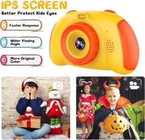 img 2 attached to 📸 Upgrade Kids Selfie Camera - HD Digital Video Cameras for Girls Age 3-9, Portable Toy for 3-8 Year Old Girls, Birthday Gift with 32GB SD Card (Yellow)