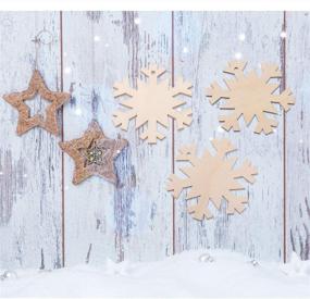 img 3 attached to 🎄 Jetec 50 Pack Wooden Snowflake Ornaments - Unfinished Wood Cutouts for Christmas Decoration, Tree Hanging Embellishments, Crafts DIY - Includes 50 Ropes