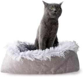 img 1 attached to 4CLAWS Convertible Furry Pet Bed/Mat in White/Grey – Enhanced SEO