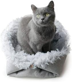 img 3 attached to 4CLAWS Convertible Furry Pet Bed/Mat in White/Grey – Enhanced SEO