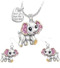 img 3 attached to 🐘 Never Forget That I Love You Necklace - A Meaningful Gift for Mom, Daughter, Wife, Girlfriend - Lucky Elephant Jewelry Set for Thanksgiving and Christmas