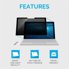 img 3 attached to 🔒ZBRANDS // Магнитный экран для конфиденциальности Microsoft Surface Pro - Ультимативная антибликовая и антиспай стеклянная пленка (Surface Pro 4/5/6/7)