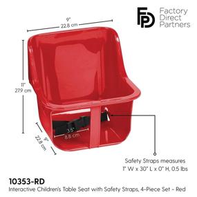 img 3 attached to 🪑 FDP Interactive Children's Table Replacement Kit - Includes 2 Toddler Bucket Seats and 2 Safety Straps for Baby Activity Table - 4-Piece Set in Red