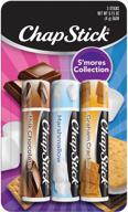 chapstick s'mores collection lip balm variety pack - graham cracker, marshmallow, and milk chocolate flavors - 0.15 oz tubes - lip care (pack of 3) logo