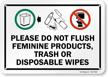 do not flush feminine sign logo