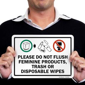 img 2 attached to Do Not Flush Feminine Sign