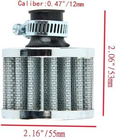 img 3 attached to ESUPPORT Universal 12Mm Mini Sliver Cone Cold Air Intake Filter Turbo Vent Breather Car