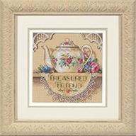 dimensions gold collection counted cross stitch kit: treasured friend teapot - 18 count beige aida - 6'' x 6'' logo