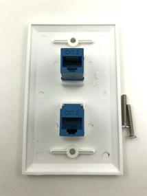 img 1 attached to 🔌 Sancable Cat6 Ethernet Wall Plate: 2 Port Keystone Female to Female, White - Reliable Networking Solution