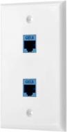 🔌 sancable cat6 ethernet wall plate: 2 port keystone female to female, white - reliable networking solution logo