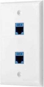 img 2 attached to 🔌 Sancable Cat6 Ethernet Wall Plate: 2 Port Keystone Female to Female, White - Reliable Networking Solution