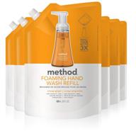 🧼 method orange ginger foaming hand soap refill, 28 oz, pack of 6, varying packaging logo