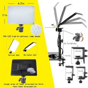 img 1 attached to Enhance Your Studio Photography with the LED Desk Bi-Color Video Light: Wireless Remote, Dimmable, 2700K-5700K, C-Clamp Stand