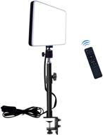 enhance your studio photography with the led desk bi-color video light: wireless remote, dimmable, 2700k-5700k, c-clamp stand logo